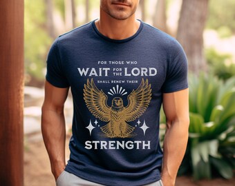 Strength Mens Christian Shirt Christianity Gift for Him Bible Verse Shirt Christian Clothing TShirt Religious Faithful Gifts for Dad Church