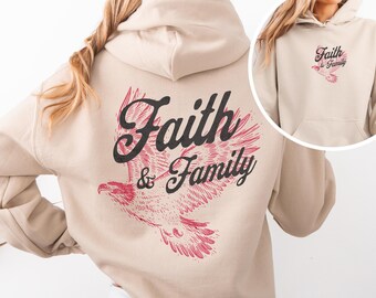 Geloof en familie christelijke hoodie christelijk sweatshirt Jezus hoodie trendy hoodie bijbelvers shirt geloof over angst hoodie christelijke trui