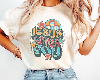 Jesus Loves You Comfort Colors Shirt Love Like Jesus Shirt Christian Merch Christian Tee Jesus is King Bible verset Shirt Vêtements chrétiens
