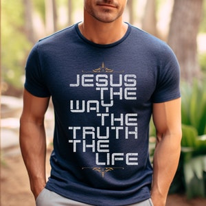 Jesus Mens Christian Shirt Christianity Gift for Him Bible Verse Shirt Christian Clothing TShirt Religious Faithful Gifts for Dad