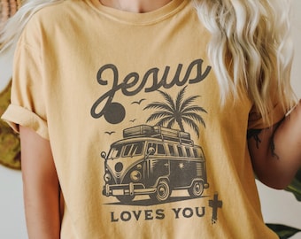 Jesus loves you Comfort Colors Tshirt, Faith Tshirt, Bible Verse,Christian Shirt, Jesus 1 John 4,19, Religious,jesus is king tee, Church Tee