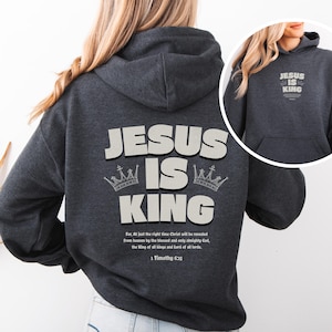 Jesus is King Hoodie, Jesus Hoodie, Jesus Sweatshirt, Christian Apparel, Christian Merch, Christian Streetwear, Jesus Clothes, Unisex Gift