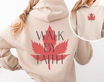 Sweatshirt Walk By Faith, hoodie Walk by Faith, christelijke hoodie, christelijke sweatshirts, hoodie bijbelvers, christelijk shirt, religieus cadeau