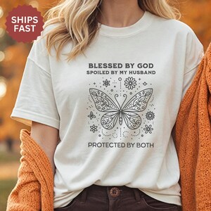 Comfort Colors Blessed by God Religious Shirt Christian Comfort Colors Shirt Bible Verse Shirt Faith Shirt Womens Christian Tee Church Shirt