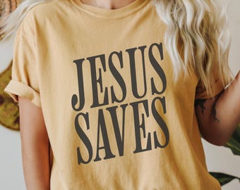 イエスは救うクリスチャンシャツ 信仰 ストリートウェア ユニセックス 快適カラー Tシャツ 彼または彼女への宗教的な贈り物 聖書の一節 Tシャツ 教会シャツ イエス T