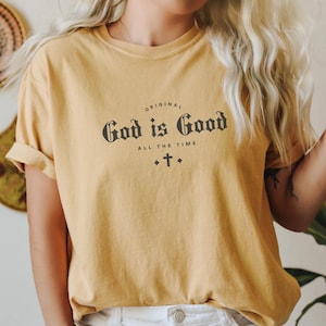 Komfort Farben Minimalistisches Shirt Gott ist gut Trendiges christliches TShirt Geschenk Glaube Unisex T-Shirt Glaube T-Shirt Kirche Gruppe Shirts übergroß bequem