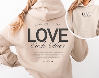 Jesus Loves You Christian Hoodie, Bible Verse Hoodie, Aesthetic Christian Sweatshirts, Jesus Hoodie, Church hoodie, Word On Back Hoodie