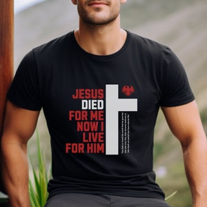 Jesus Mens Christian Shirt Christianity Gift for Him Bible Verse Shirt Christian Clothing TShirt Religious Faithful Gifts for Dad Church T