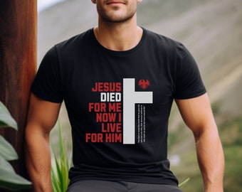 Jesus Mens Christian Shirt Christianity Gift for Him Bible Verse Shirt Christian Clothing TShirt Religious Faithful Gifts for Dad Church T