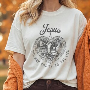 Comfort Colors The Way The Truth The Life shirt Religious Shirt Jesus Apparel Bible Verse Shirt Faith Shirt Christian Shirt Church Shirt God