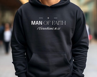 Sweat à capuche homme de foi, sweat chrétien esthétique, sweat religieux pour homme, sweat à capuche verset de la Bible, cadeaux chrétiens sweat à capuche Jésus sweat à capuche pour homme