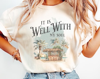 Komfort Colors® Es ist gut mit meiner Seele Vintage Christian Shirt Glaube Tee Religiöse Frauen Geschenk Bibel Vers Christliche Geschenke, Kirche Shirt