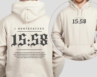 Stand Firm Rooted + Grounded Christian Hoodie, 1 Cor 15:58 Bible Verse Hoodie, Church Shirt, Godly Men Gift, Christian Clothing Jesus Hoodie