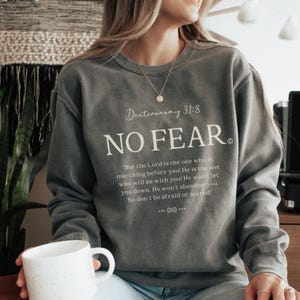 Faith over Fear Sweatshirt, Minimal Christian Shirt, Bible Verse Shirt, Religious Sweater, Faith Sweatshirt, Church Sweatshirt, Jesus Shirt