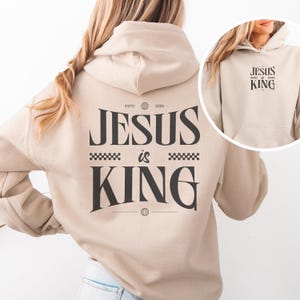 Moletom com capuz Jesus é Rei, Camisetas cristãs personalizadas, Moletom com capuz Jesus, Camisetas cristãs, Presentes cristãos, Moletom da igreja, Moletom com capuz da fé, Suéter Jesus
