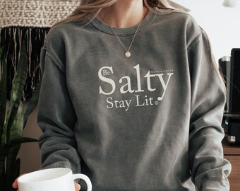 Koszulka chrześcijańska Be Salty Stay Lit, koszulka Salty, słodka koszulka Faith, prezent religijny, bluza chrześcijańska, modne koszulki chrześcijańskie dla kobiet