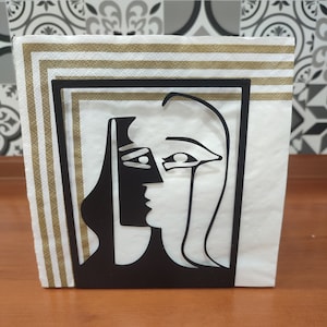 Picasso Abstraktes Gesicht Serviettenhalter - Künstlerische Wohnkultur - Ideales Einweihungsgeschenk - Muttertag - Geschenk für Sie - Weihnachtsgeschenk