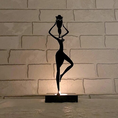 Artisanal Candle Stand Infused with African Culture: Elegant Home Decor - Home Metal Candles , Gift For Her , Halloween