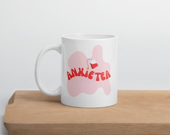 Tazza Anxietea: regalo divertente per la salute mentale, tazza da tè per la cura di sé