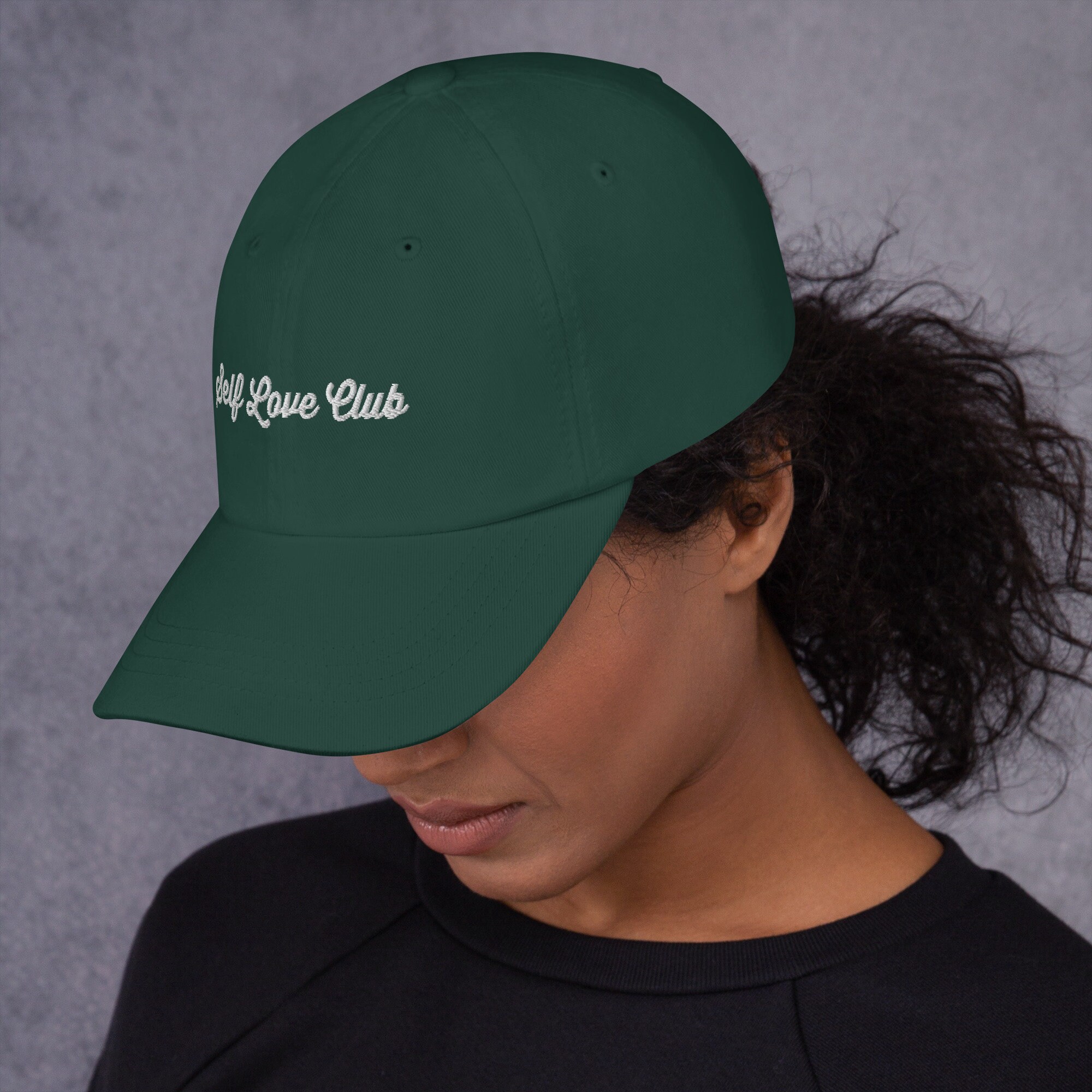 Self Love Club Hat: Embroidered Cotton Twill Dad Hat - Etsy display picture 2