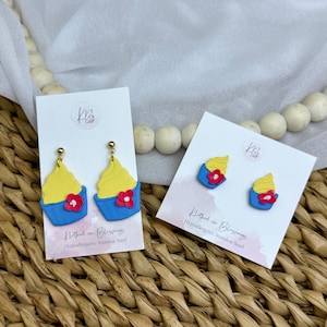 Pineapple Whip Dangle |  snack Stud | waffle | ice cream sandwich | beignet | lightweight Polymer Clay Earrings | Hypoallergenic