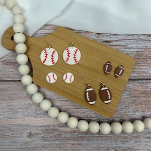 Sports Dangles and Studs| Football  | Baseball | Soccer | Basketball | Softball | Volleyball | Lightweight Polymer Clay | Hypoallergenic