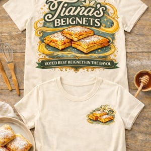 Bayou Beignet Magical PNG | Back | Front Pocket | DTF sticker shirt design
