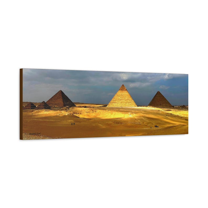 Great Pyramids of Giza Canvas Print | Egypt Wall Art | Panoramic Desert ...
