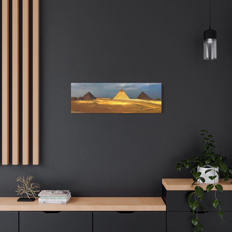 Great Pyramids of Giza Canvas Print | Egypt Wall Art | Panoramic Desert ...