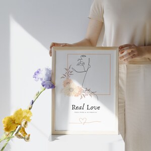 Printable digital wall art with simple, flower design , minimalist digital art for your home decoration