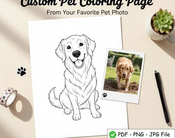 Custom Coloring Page From Photo, Personalized Portrait Line Art, Printable Coloring Sheet, Digital Download, Unique Gift for Kids & Adults