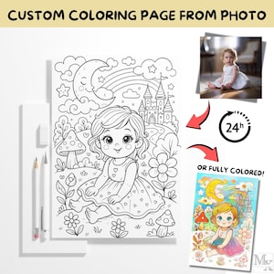 Personalized Coloring Pages from photo, Custom Coloring Page from Photo, Custom Coloring Book Page, Printable Coloring Pages, Family, Kids