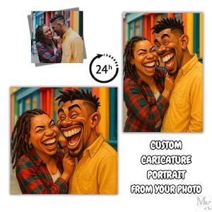 Custom Caricature Portrait, Couple Caricature from Photo, Funny Gift for Couples, Transform Your Photo into Hilarious Art,  Funny Cartoon