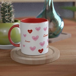 Hartenmok voor Valentijnsdag - gepersonaliseerd liefdescadeau voor partner - romantische keramische beker