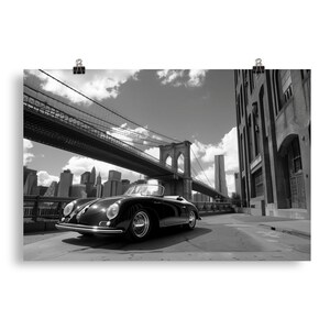 Poster New York City, Brooklyn bridge, 356 Porsche inspired design