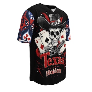 Fã de pôquer Texas Hold'em, estrelas do pôquer, cassino de Las Vegas Camisa de beisebol reciclada