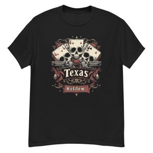 Camiseta clásica unisex para fanáticos del póquer Texas Hold'em, estrellas del póquer, casino de Las Vegas