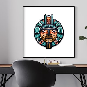 Poster, Native art, son of freedom, Northwest Coast ,Wall Art, sunset , Indigenous, Indigenous wall art , modern west coast .
