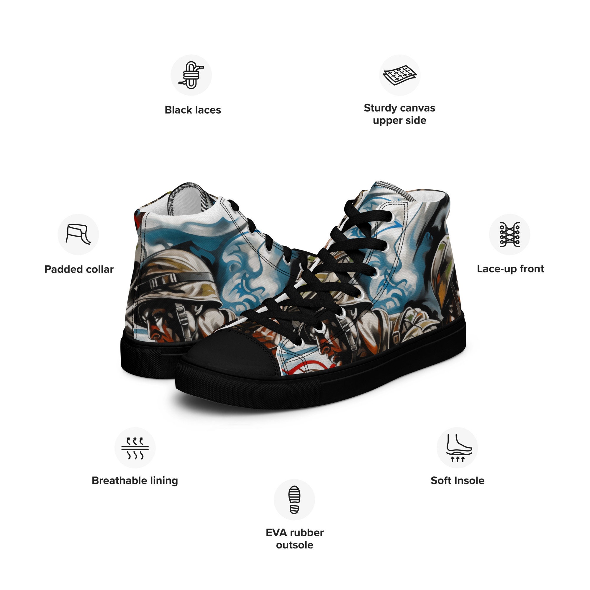 Army - Sustainably Made Men’s high top canvas shoes main image 1
