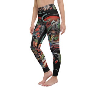 Tattoo inspired design Yoga Leggings Yoga Leggings