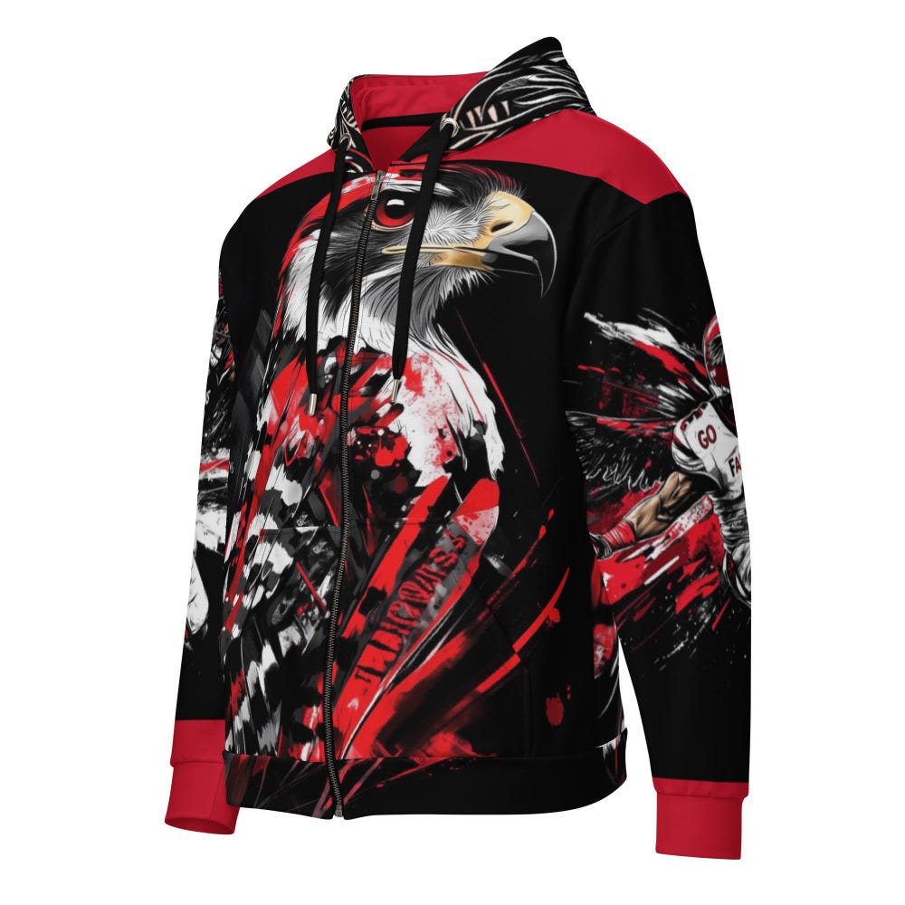 Cool Hoodies,Falcons Inspired Design Zip Hoodie Falcon Fan Hoodie Unique Hoodies,, Unique Hoodies Design Startees