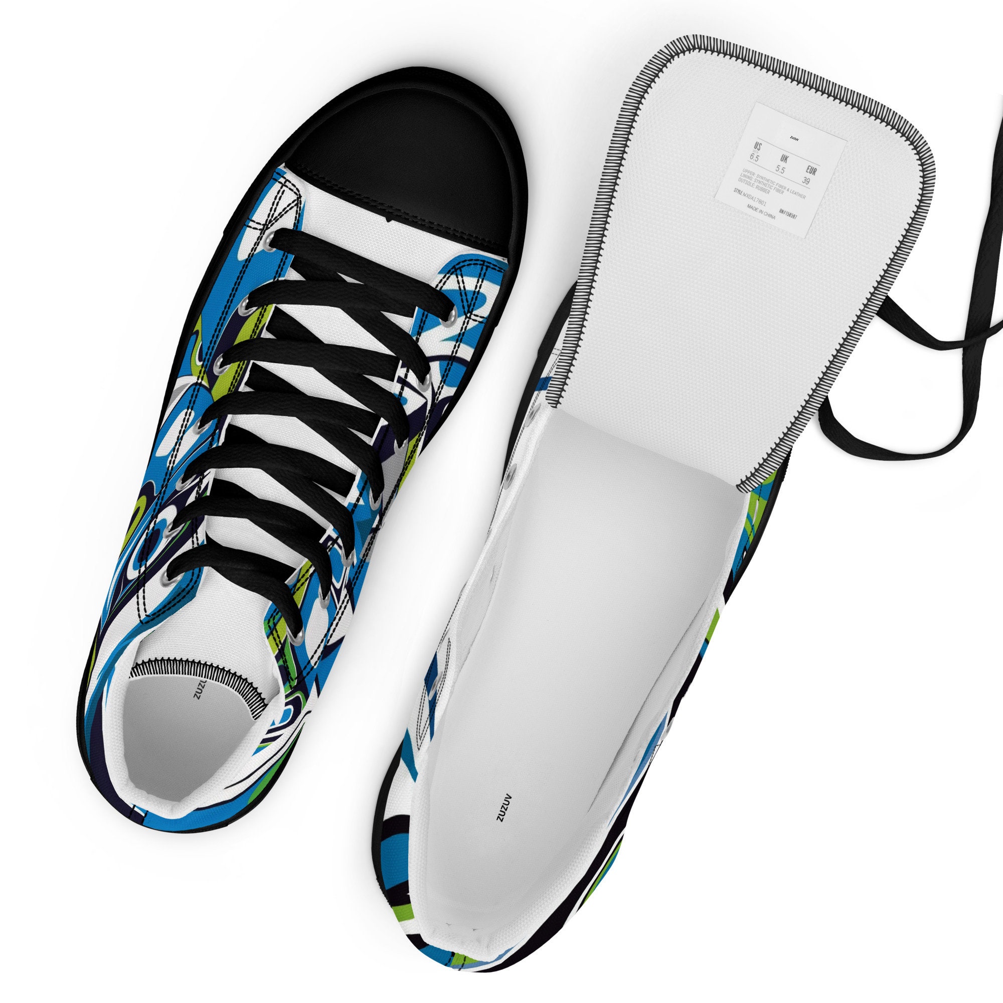Coral - Sustainably Made Men’s high top canvas shoes