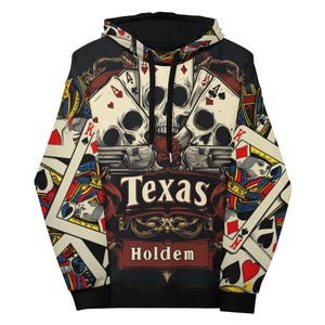 Sudadera con capucha para fanáticos del póker Texas Hold'em, estrellas del póker, sudaderas con capucha únicas, ropa creativa de moda, ropa deportiva