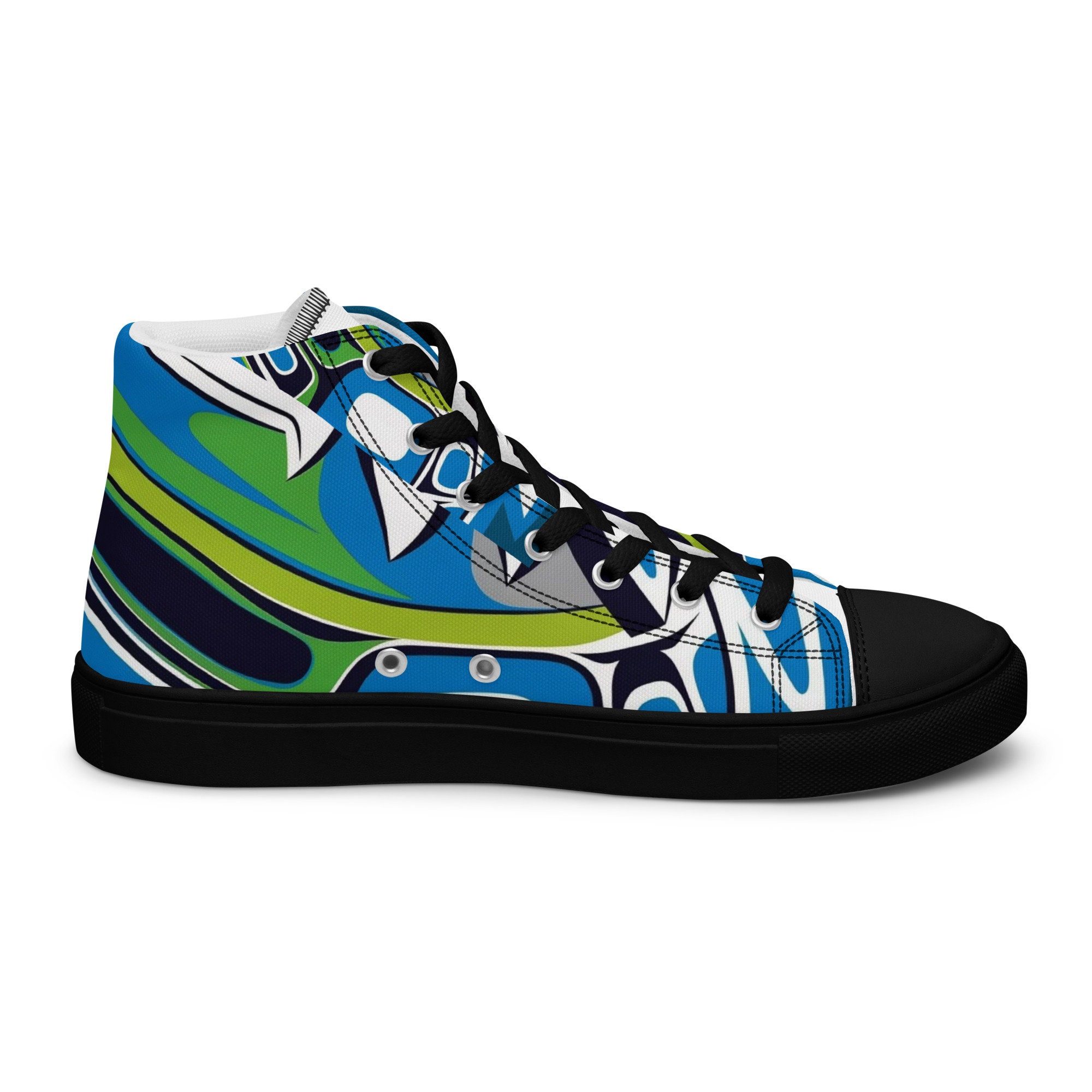 Coral - Sustainably Made Men’s high top canvas shoes main image 1