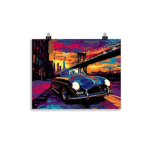 Retro Poster  Porsche 356 inspired design speedster