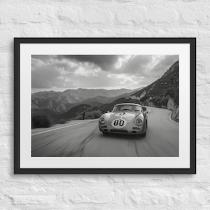 Framed poster Porsche 356 inspired design pro Turing Canvas large photo print