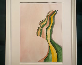 Joyful face watercolor Painting | Handmade Artwork for Home Decoration | Wall Art Friendly Gift | Joyful Portrait for Meaningful Home Decor