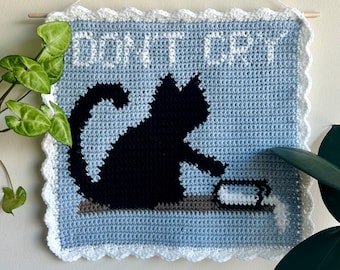 Don&#39;t Cry Over Spilled Milk Crochet Tapestry / Wall Hanging PATTERN