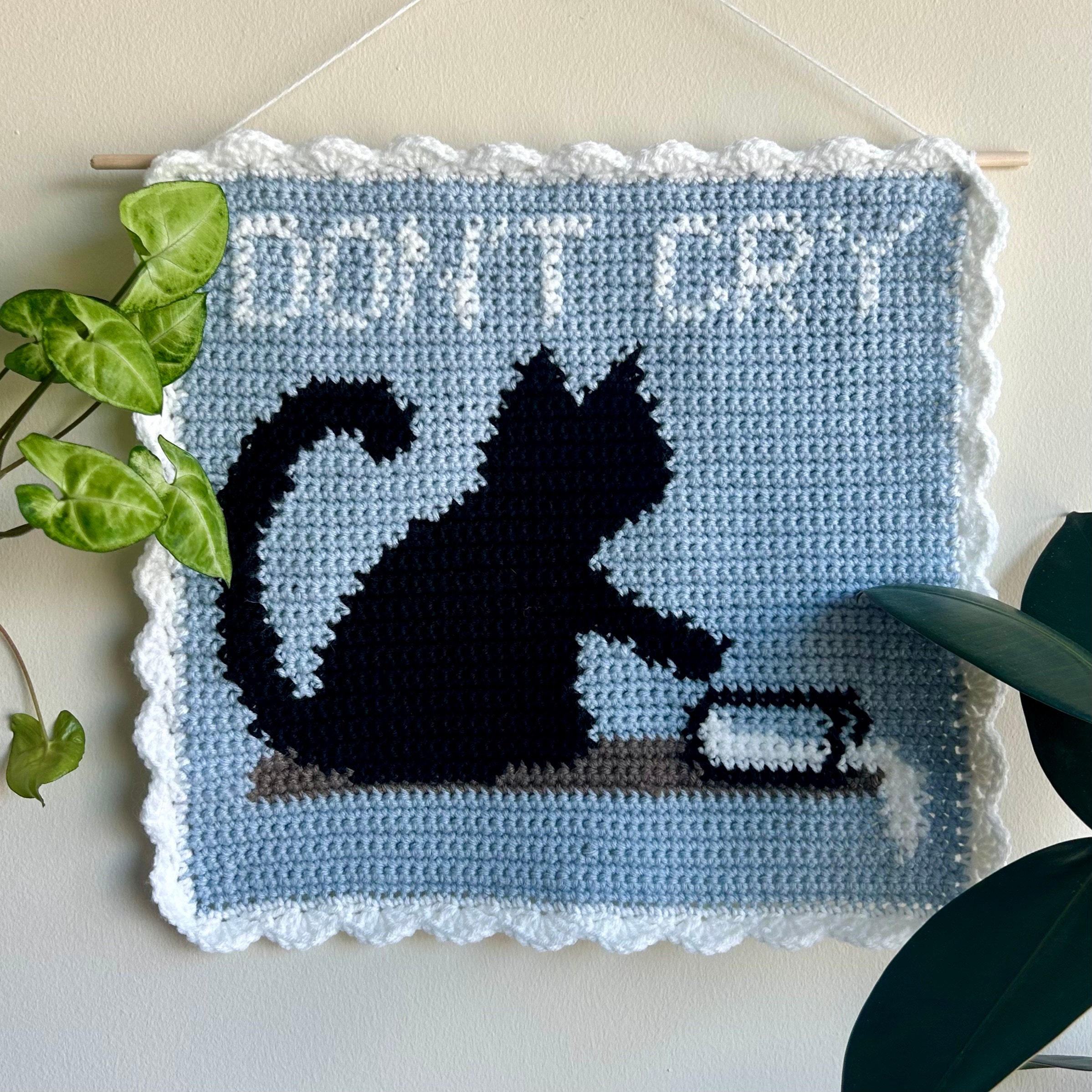 Don't Cry Over Spilled Milk Crochet Tapestry / Wall Hanging