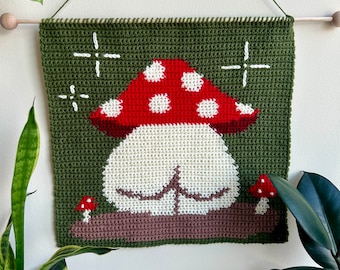 Bootylicious Mushroom Crochet Tapestry / Wall Hanging PATTERN